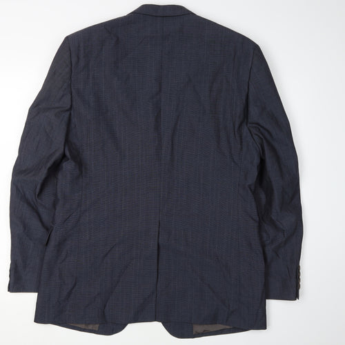 DAKS Men's Blue Wool Blazer 42R Classic Striped