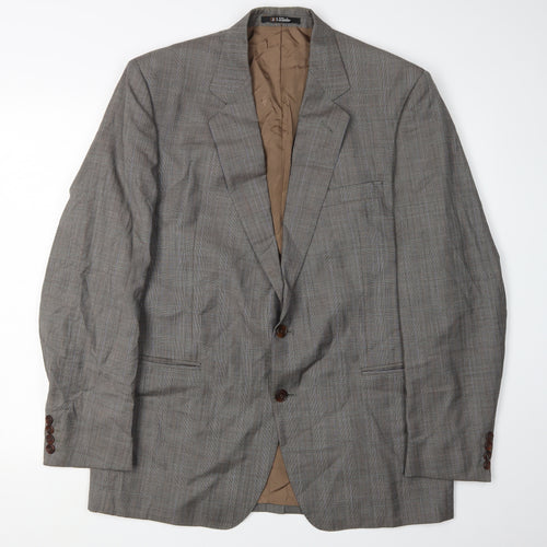 DAKS Men's Grey Check Blazer Jacket 48
