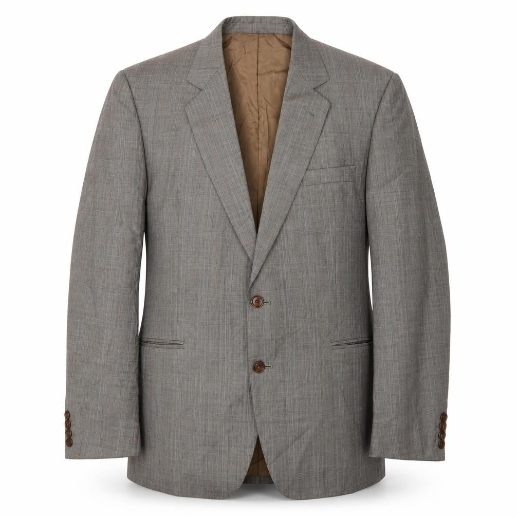 Front view of DAKS Men's Grey Check Blazer Jacket 48