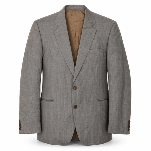 Front view of DAKS Men's Grey Check Blazer Jacket 48
