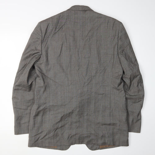 DAKS Men's Grey Check Blazer Jacket 48