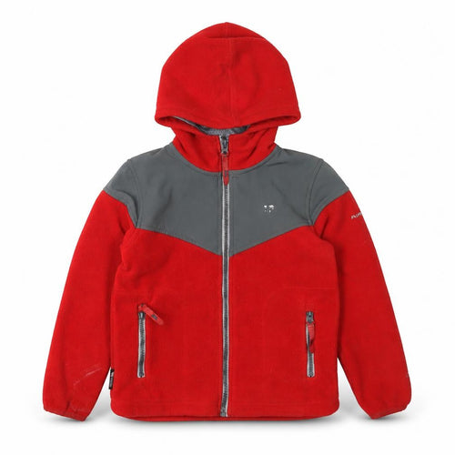 Trespass Boys Red Fleece Hooded Jacket, Size 5-6 Years
