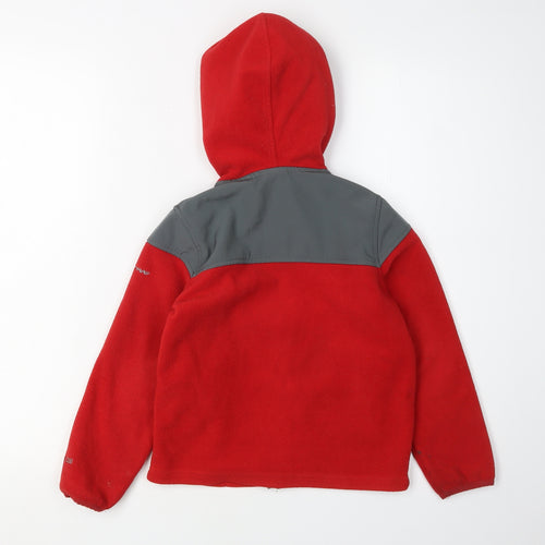 Trespass Boys Red Fleece Hooded Jacket, Size 5-6 Years