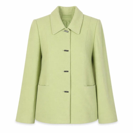 Front view of Eastex Women’s Green Wool Cashmere Jacket, size UK 10