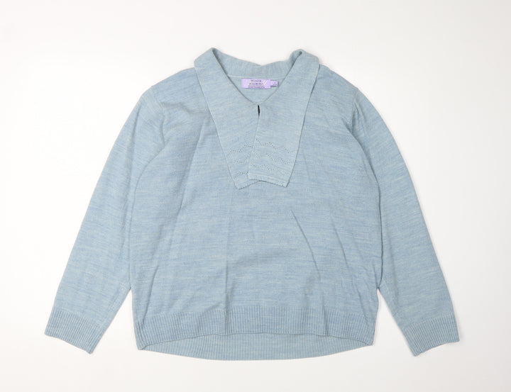 Honor Millburn Women's Blue Pullover Jumper - Collared, L