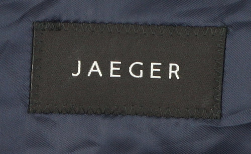 Jaeger Men's Black Pinstripe Blazer, Size 44L, Wool