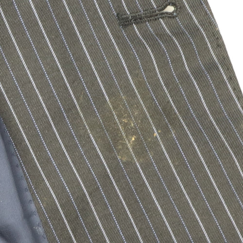 Jaeger Men's Black Pinstripe Blazer, Size 44L, Wool