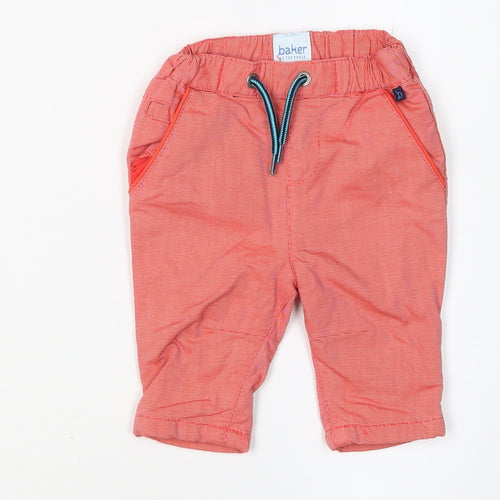 Baker by Ted Baker Unisex Orange Striped Jogger Trousers 0-3 Months