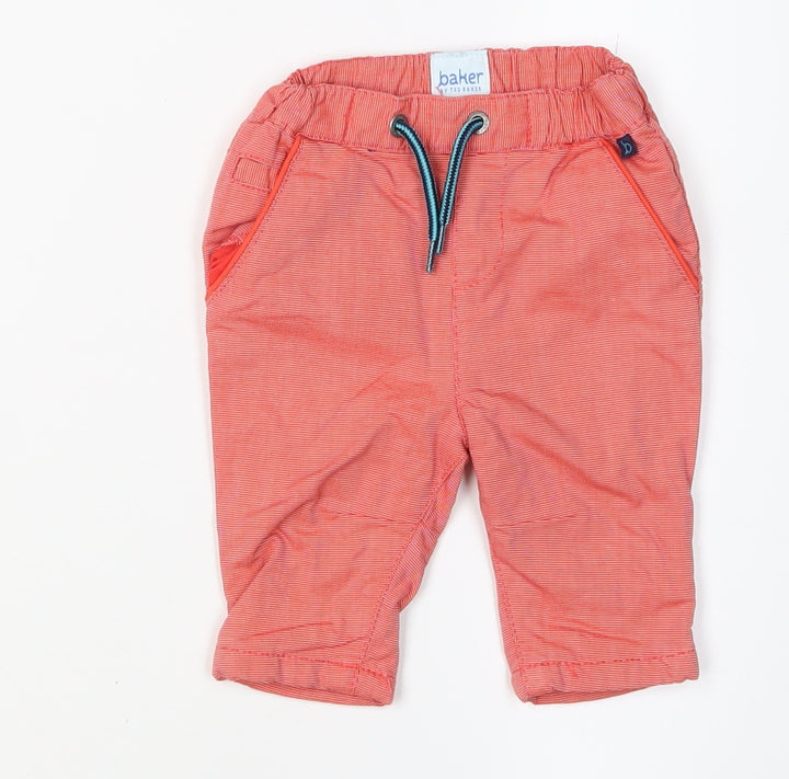 Baker by Ted Baker Unisex Orange Striped Jogger Trousers 0-3 Months