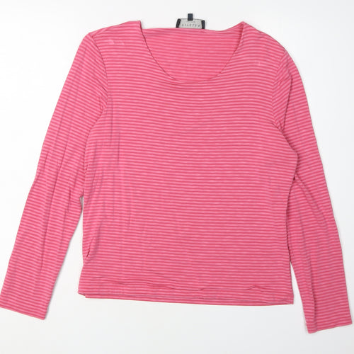 Viyella Women's Pink Striped T-Shirt M Petites