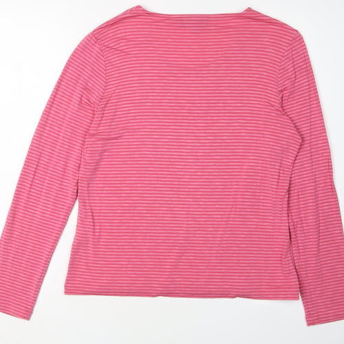 Viyella Women's Pink Striped T-Shirt M Petites