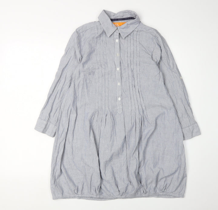 SoulCal Women Blue Striped Shirt Dress Size 8