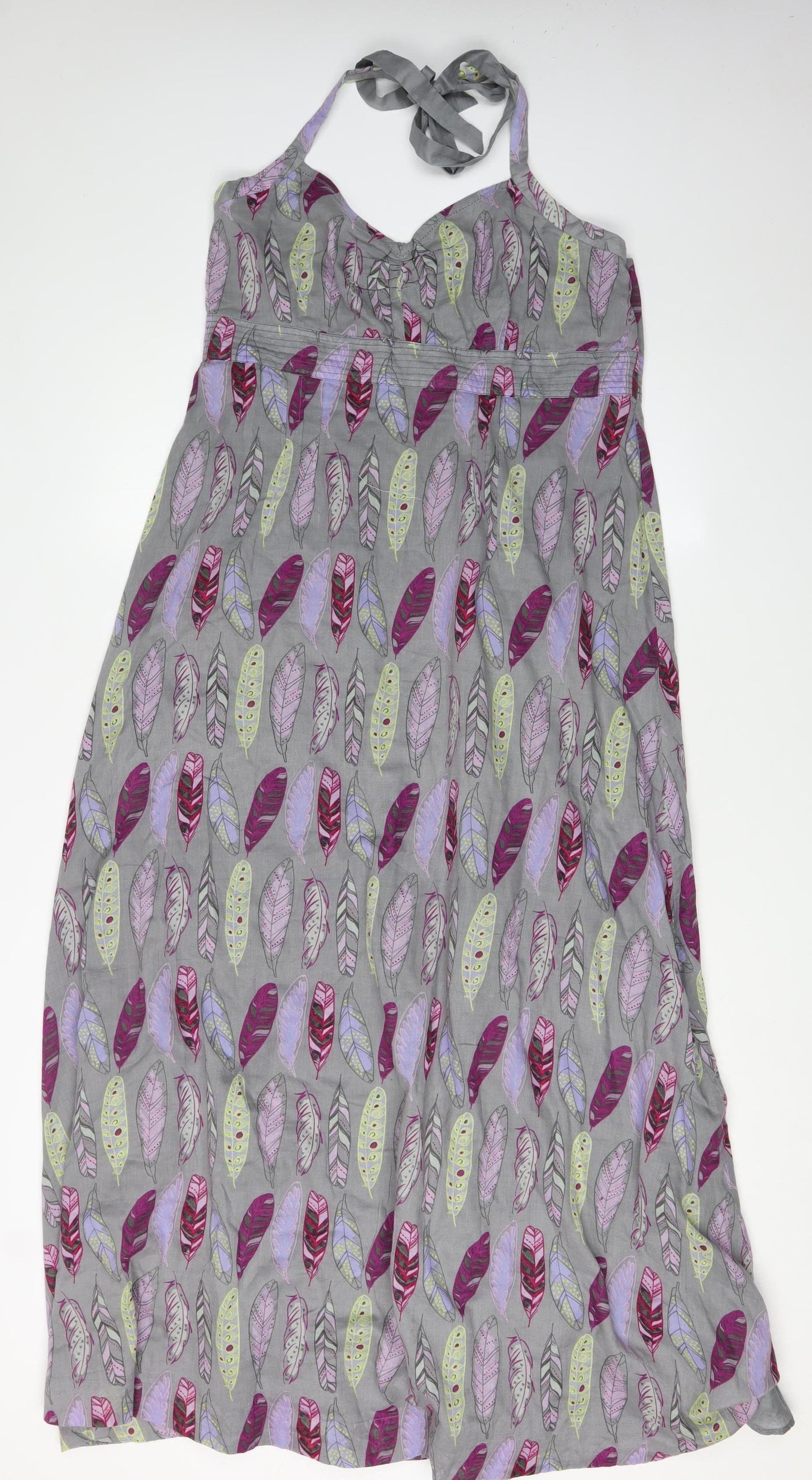 White Stuff Women's Multicoloured Halter Dress Size 14