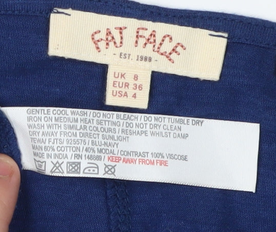 Fat Face Women's Blue Geometric Tank Top UK 8