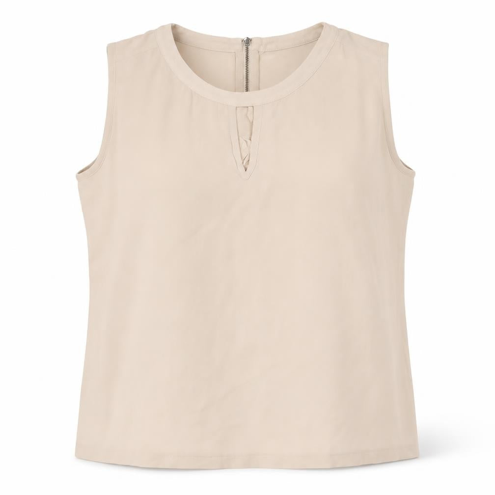 Front view of Jasper Conran Women's Beige Sleeveless Blouse, size 12