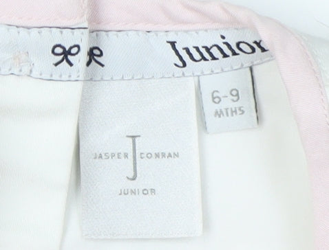 Jasper Conran Girls White Pink A-Line Dress 6-9 Months