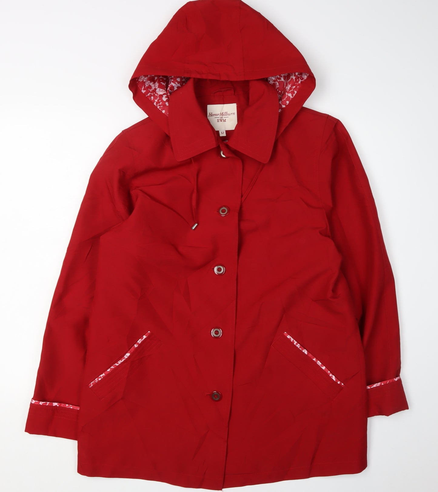 Honor Millburn Women's Red Hooded Coat Size 12