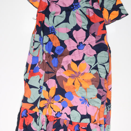 Jaeger Women’s Multicoloured A-Line Floral Dress Size 10