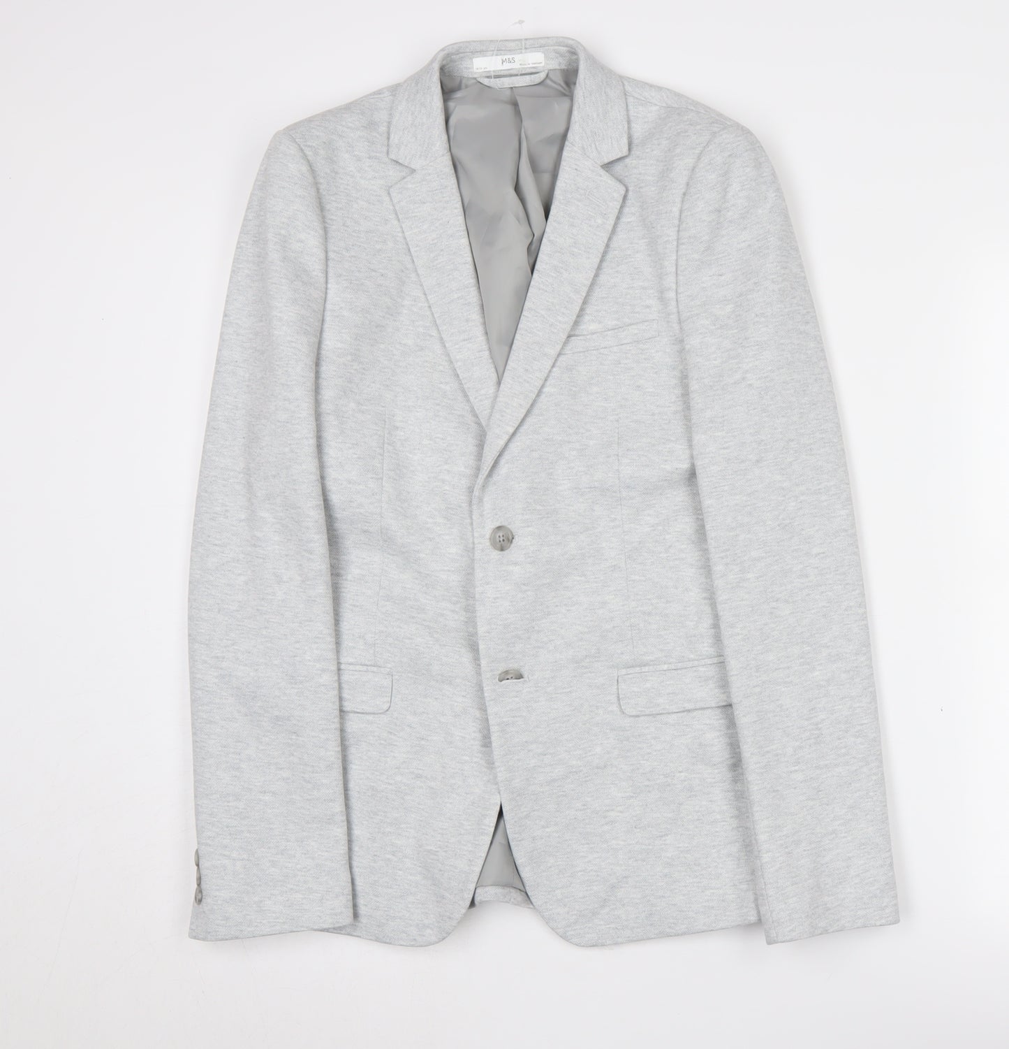 Marks and Spencer Boys Grey Blazer 14-15Y Notch Lapel