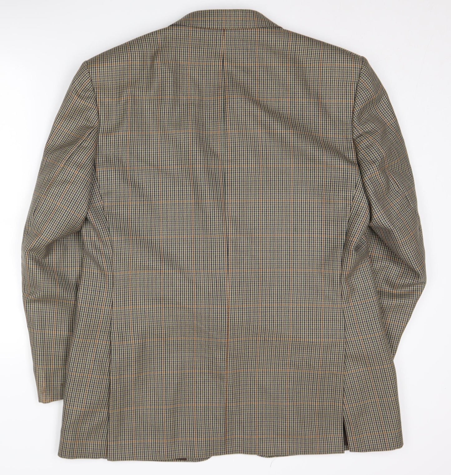 Brook Taverner Men's Brown Tweed Blazer, Size 44R, Check Pattern