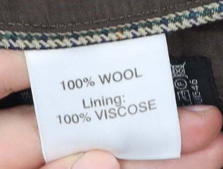 Brook Taverner Men's Brown Tweed Blazer, Size 44R, Check Pattern