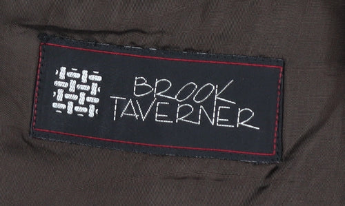 Brook Taverner Men's Brown Tweed Blazer, Size 44R, Check Pattern