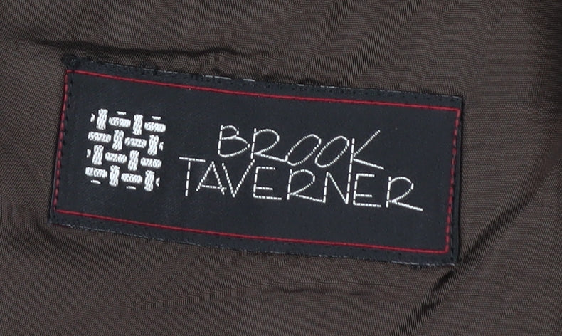 Brook Taverner Men's Brown Tweed Blazer, Size 44R, Check Pattern