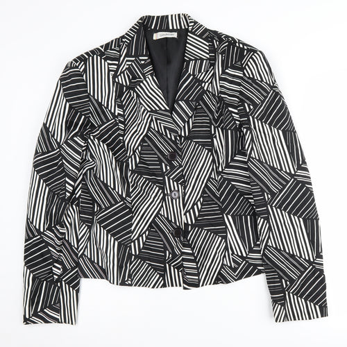 Kaleidoscope Women's Black Geometric Suit Jacket - Size 16