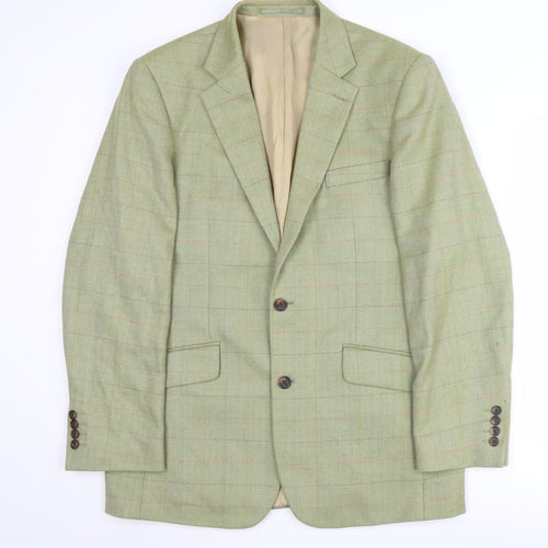 Brook Taverner Men's Green Tweed Blazer, Size 38R, Classic Style