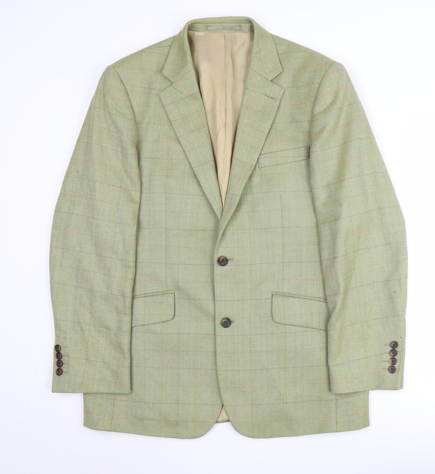 Brook Taverner Men's Green Tweed Blazer, Size 38R, Classic Style