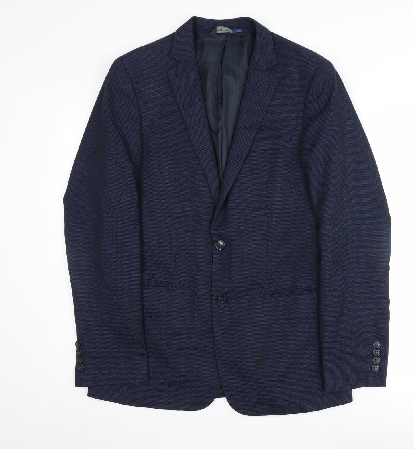 Marks and Spencer Men's Blue Long Jacket, 38L, Classic Style
