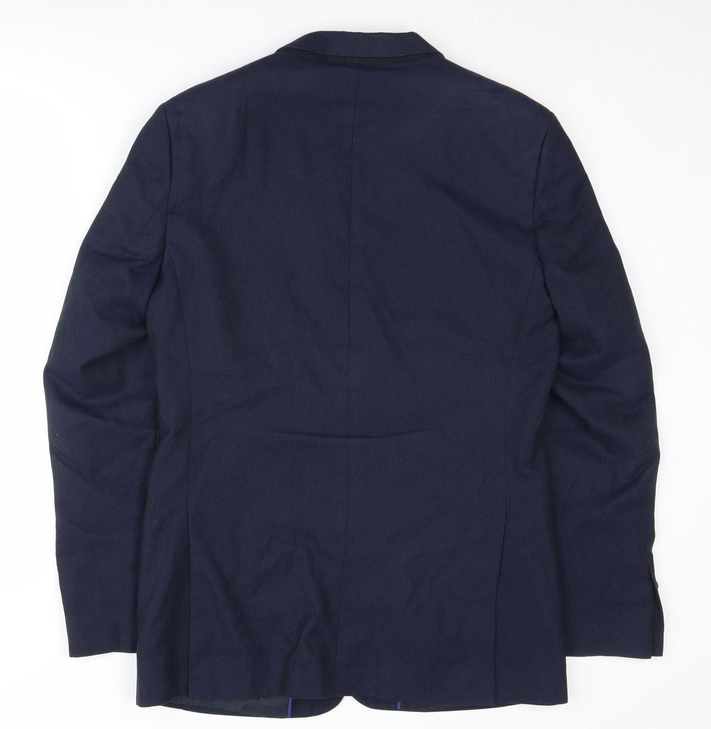 Marks and Spencer Men's Blue Long Jacket, 38L, Classic Style