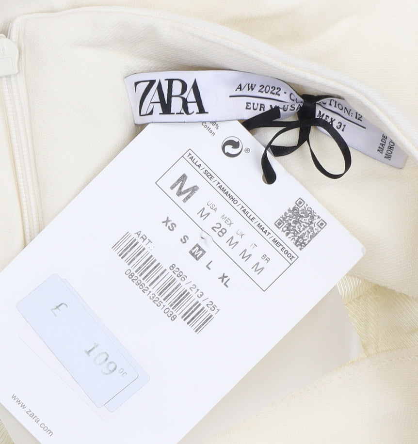 Zara Women A-Line Ivory Skirt Size M New