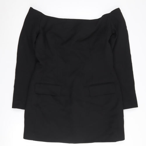 Zara Women's Black XL Off-Shoulder Sheath Dress