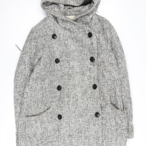 Vero Moda Women's Grey Hooded Coat, Size M, Winter Style