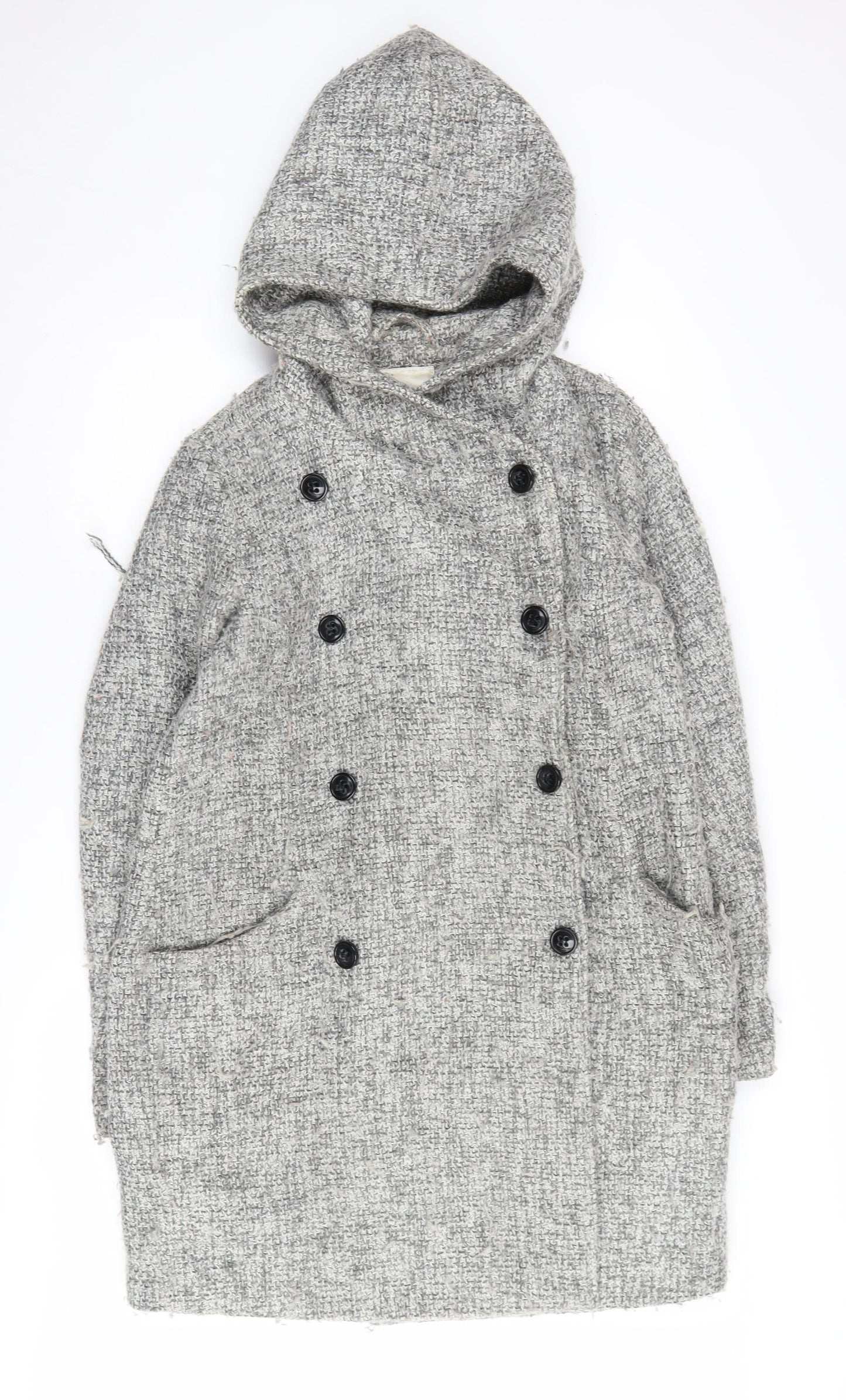 Vero Moda Women's Grey Hooded Coat, Size M, Winter Style