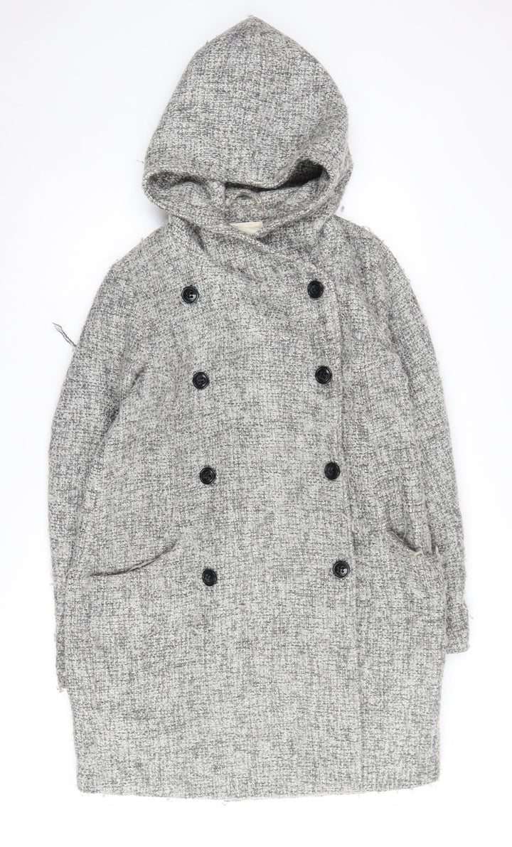 Vero Moda Women's Grey Hooded Coat, Size M, Winter Style