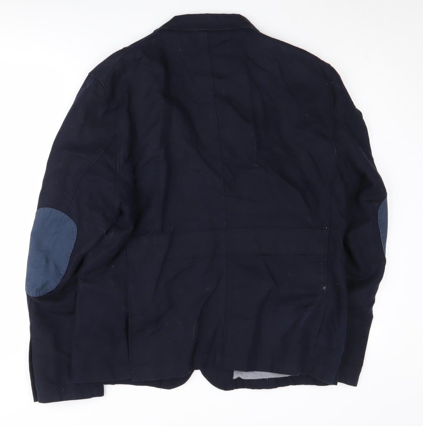 Next Men's Blue Linen Blazer, 42S Single-Breasted Jacket