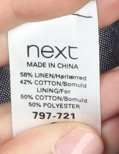 Next Men's Blue Linen Blazer, 42S Single-Breasted Jacket