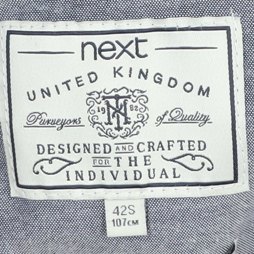 Next Men's Blue Linen Blazer, 42S Single-Breasted Jacket