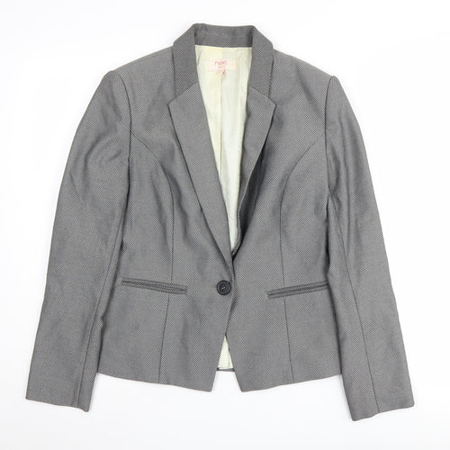 Next Grey Petite Blazer Women Size 10 Trouser Suit