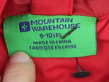 Mountain Warehouse Boys Red Rain Coat 9-10 Years Waterproof