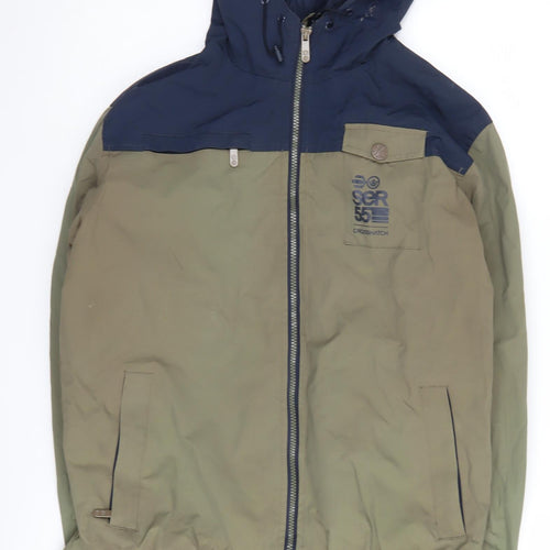 Crosshatch Men's Green Hooded Jacket L