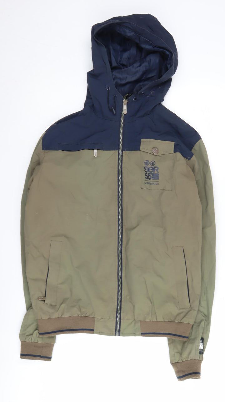 Crosshatch Men's Green Hooded Jacket L