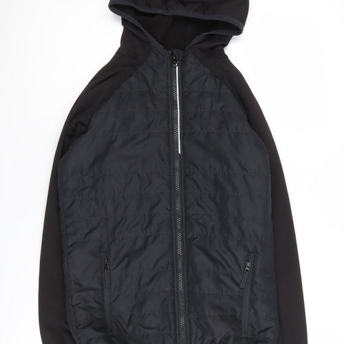 Crane Boys Black Hooded Puffer Jacket 11-12 Years