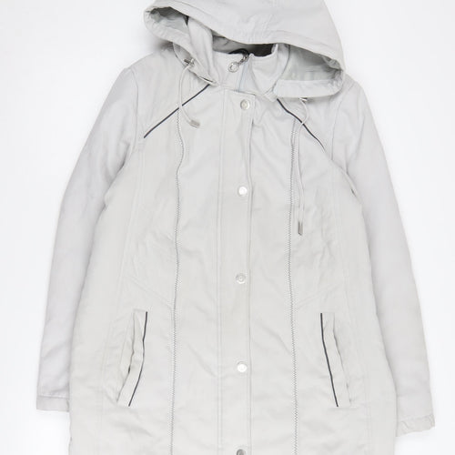 Anna Rose Women's Ivory Hooded Parka Jacket M