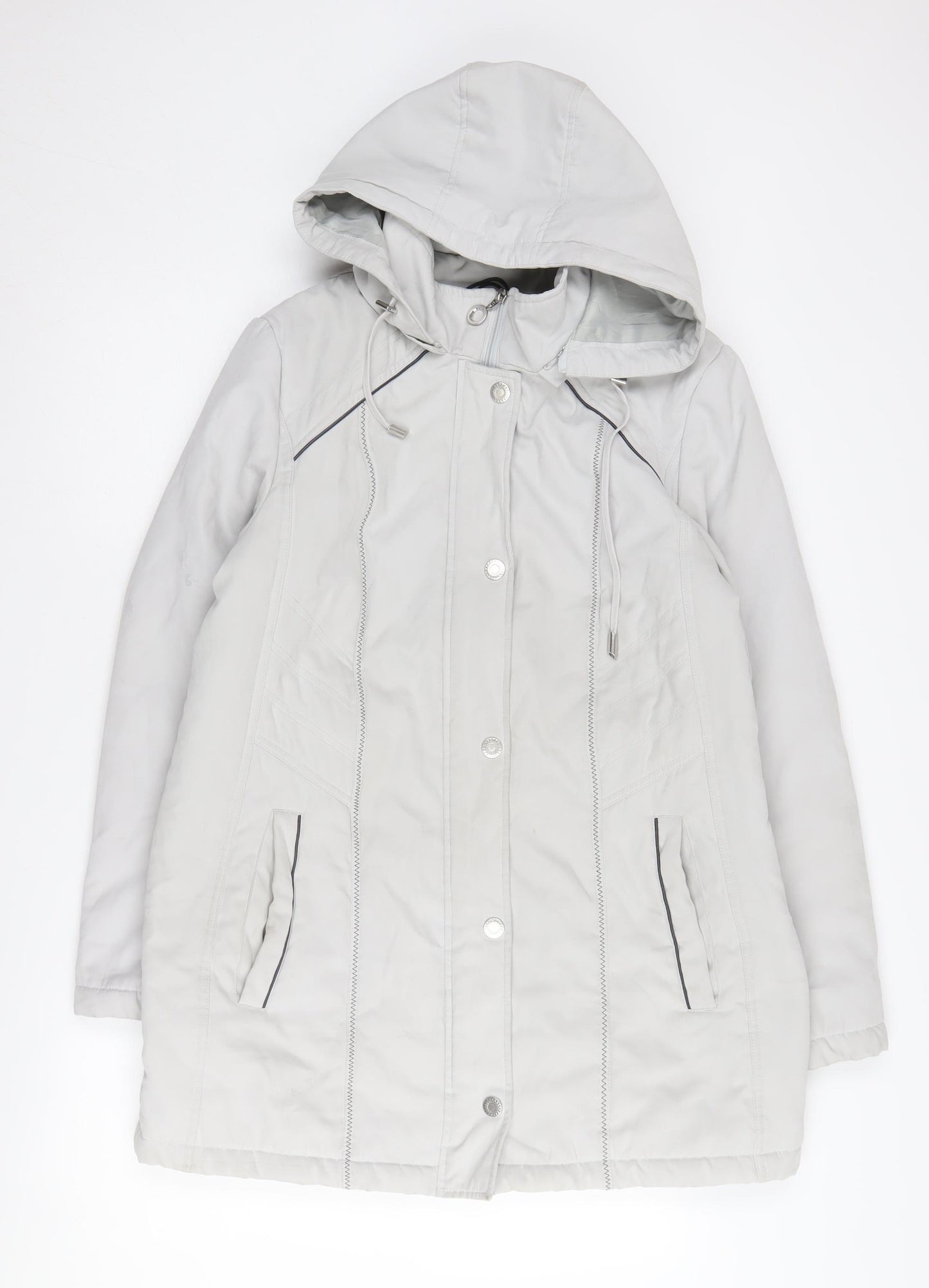 Anna Rose Women's Ivory Hooded Parka Jacket M