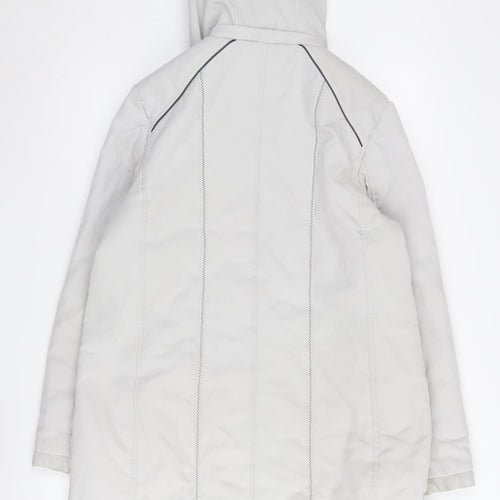 Anna Rose Women's Ivory Hooded Parka Jacket M