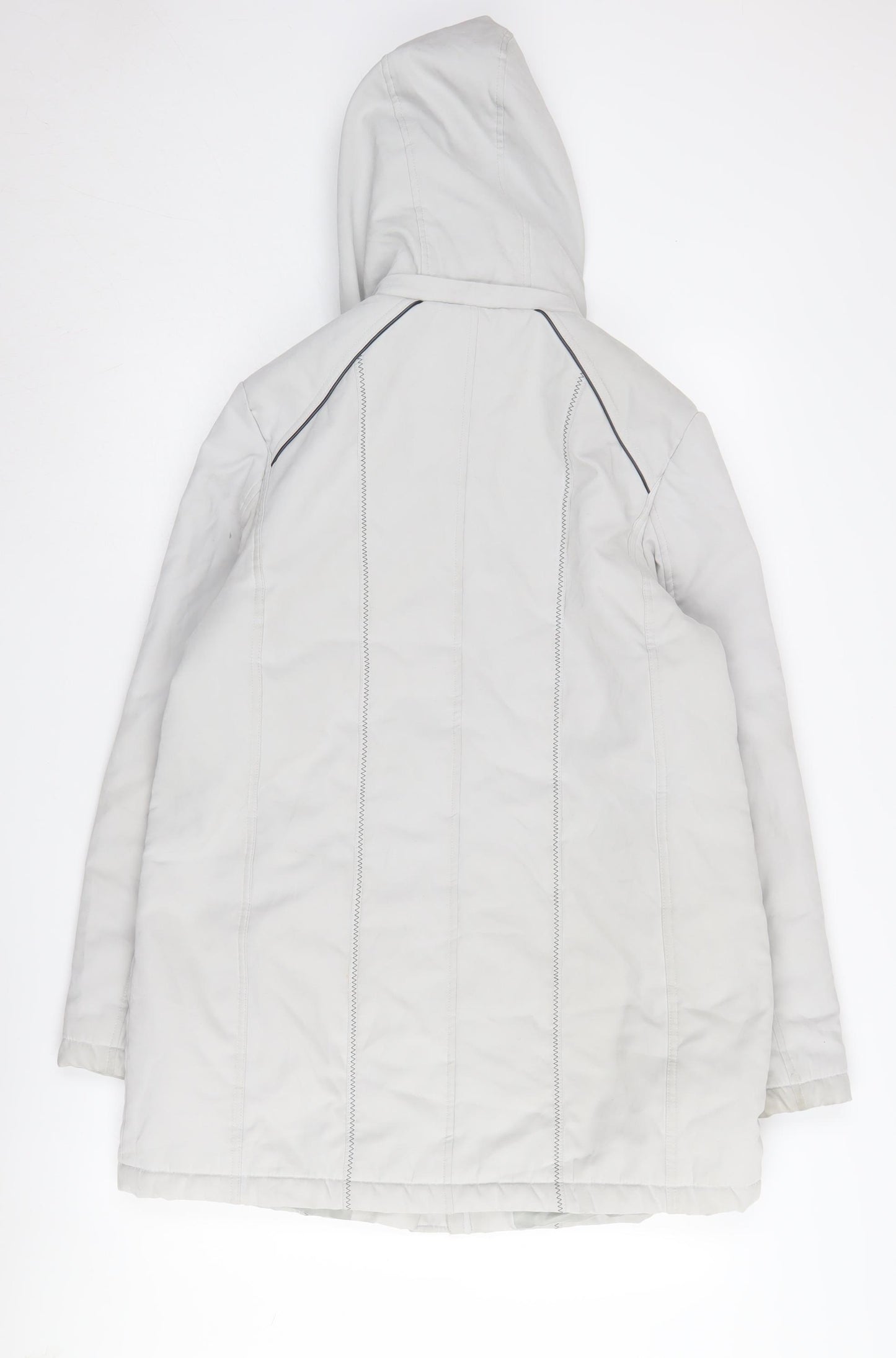Anna Rose Women's Ivory Hooded Parka Jacket M