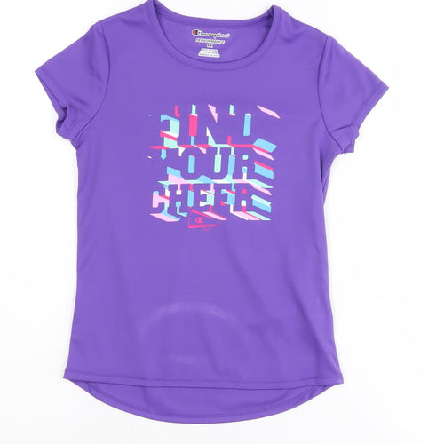 Champion Girls' Purple Graphic T-Shirt 6Yrs for Active Sports